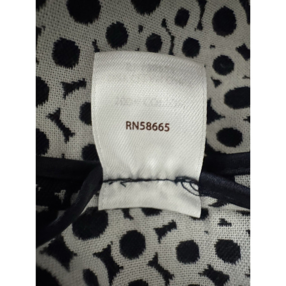 Tesori Coat L Mid-Length Cotton Navy White Dots Collar Buttons Unlined Hong Kong - Picture 9 of 11